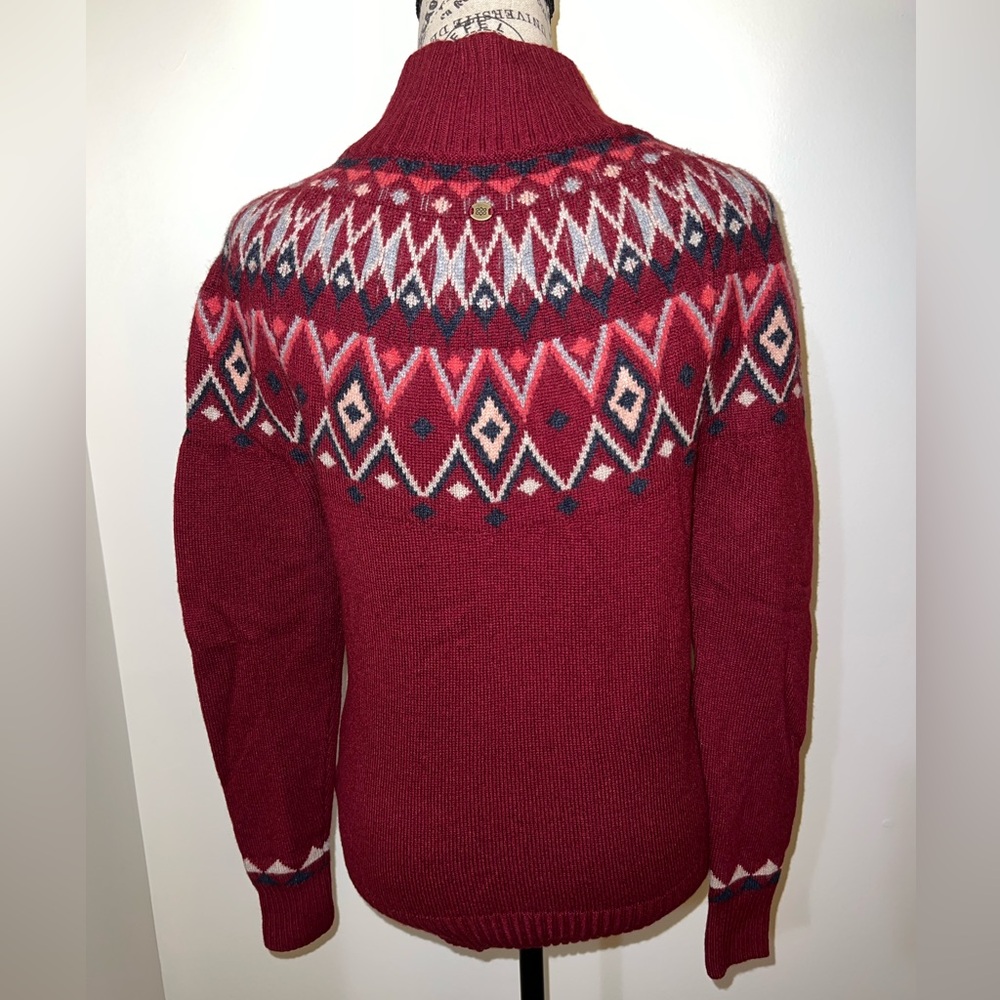 Sherpa Adventure Gear Fair Isle Turtleneck Sweater Red Nordic Knit Small - Picture 5 of 13